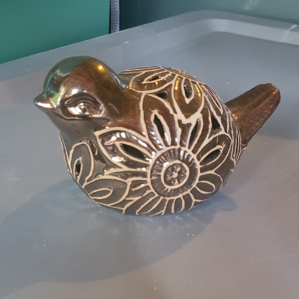Decorative Silver Bird Figurine - Picture 1 of 1
